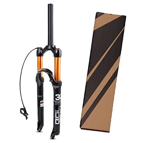 Fourches VTT : Asiacreate 26 / 27.5 / 29'' VTT Fourches De Suspension Pneumatiques 1 1 / 8" Tube Droit Fourche À Suspension QR 9mm Frein À Disque RL Voyage 100 Mm Fourche Avant Vélo (Color : Gold, Size : 27.5'')