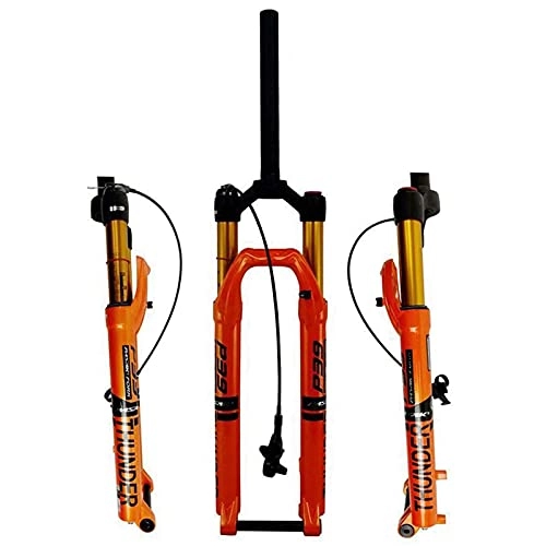 Fourches VTT : Bike Suspension Forks Suspension de VTT Suspension 27, 5"Amortisseur d'air 29 pouces DH Fork avant Vélo Fork 1-1 / 8 Stratégie droite 100mm Voyage Thru Verrouillage à distance Essieu