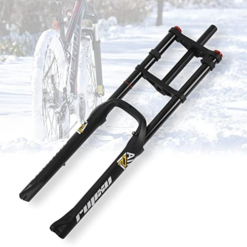 Fourches VTT : Fat Fourche 26" Vélo À Gros Pneus De 4, 0 Pouces Fourche À Suspension Pneumatique Tube Droit 1-1 / 8 Voyage De 140 Mm QR Vélo Électrique Fourche Avant pour VTT / BMX (Color : Black)