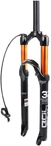 Fourches VTT : Fourche de suspension de vélo VTT 27, 5 / 29 pouces, fourche avant à ressort en alliage d'aluminium, fourche de direction droite pour accessoires de vélo (verrouillage manuel / verrouillage à distance)