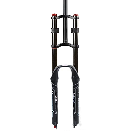 Fourches VTT : Fourche de VTT de descente VTT 26", 27, 5" 29", tube droit de 1-1 / 8", débattement de 130 mm, fourche à suspension avant pneumatique, fourche à suspension à double commande d'épaule de 9 mm po