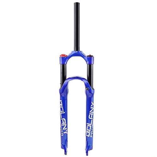 Fourches VTT : Fourche Ressort Suspension, Fourches de Suspension 26" / 27, 5" / 29 '' Voyage 100mm, 1-1 / 8 '' for Manuel Straight Tube Mountain Bike (Color : Blue, Size : 27.5 inch)