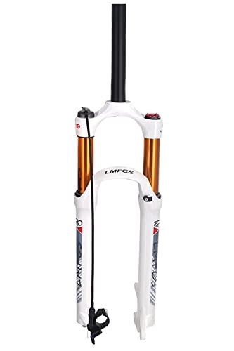 Fourches VTT : Fourche VTT 26 / 27, 5 / 29'' Fourche à Suspension pour vélo de Montagne Course 100 mm Fourche à air 1-1 / 8 Fourche Avant Droite Frein à Disque 9 mm (Color : White Remote, Size : 29'')