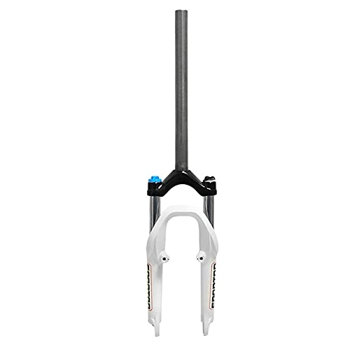 Fourches VTT : Fourche vélo Suspension Absorbant Fourche Avant Choc Têtes étendues Tube 20 Pouces VTT Pliant vélo Amortisseur de Verrouillage Suspension Avant Fourche (Color : White)