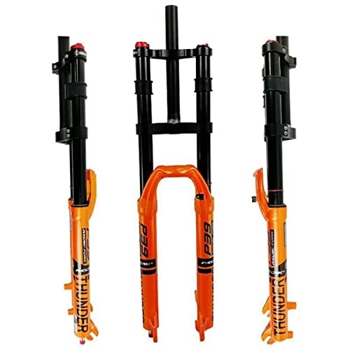 Fourches VTT : Fourche À Suspension Pour Vélo 27.5 / 29in Fourche À Air Pour Vélo De Montagne Voyage 140mm Double Épaulement Réglage Du Rebond QR Frein À Disque Fourche Avant VTT ( Color : Orange , Size : 27.5in )