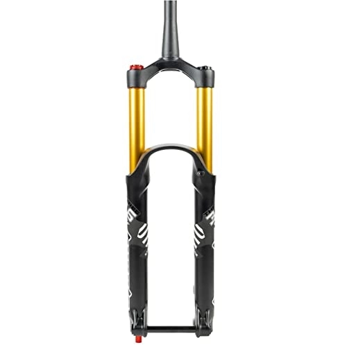 Fourches VTT : Fourche à suspension pneumatique pour vélo de montagne 27, 5 / 29 pouces Fourche avant VTT 110 * 15 mm Déplacement de l'essieu traversant 160 mm / 180 mm Réglage de l'amortissement 1-1 / 2" Frein à disque d