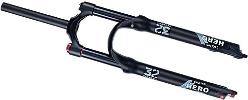 Fourches VTT : Fourche à suspension pneumatique VTT 26 / 27, 5 / 29'' Amortisseur pneumatique avec débattement d'amortissement 120 mm 1-1 / 2 1-1 / 8 Fourche VTT Frein à disque Fourche avant QR 9 mm ( Color : Straight Hl , S