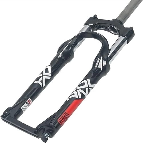 Fourches VTT : Fourche à suspension pneumatique VTT Fourche avant de vélo 24 pouces Alliage VTT Amortisseur mécanique Contrôle d'épaule Frein à disque 100 mm Débattement 2380 g Noir Blanc ( Color : A , Size : 24inch