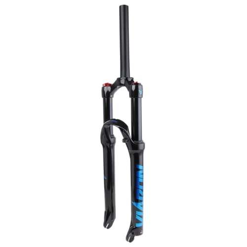 Fourches VTT : Fourche à suspension VTT VTT 26 / 27, 5 / 29", tube droit, 28, 6 mm QR, trajectoire de suspension 9 mm, 100 mm, verrouillage manuel / couronne, fourches VTT (27, 5 pouces, bleu)