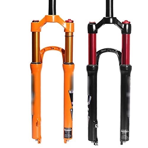 Fourches VTT : Fourche à vélo Fourche de suspension VTT Fourche de vélo de montagne Suspension Orange Tube rouge Fourche de vélo à air VTT (couleur : noir télécommande de 29")