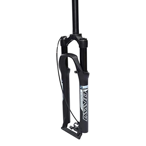 Fourches VTT : Fourches de Suspension Avant VTT, Fourche D'amortisseur de Pression d'air Contrôle de Fil Course de 120mm Tube Droit 1-1 / 8" (Color : Black, Size : 26inch)