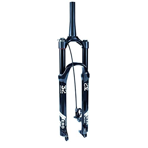 Fourches VTT : Fourches de suspension de vélo Black Bright Noir 100-120mm Vélo VTT VTT Fork 26 27.5 29 pouces Suspension de vélo Fiche ouverture Alliage de magnésium Fourchette frontale de pilotage conique et droite