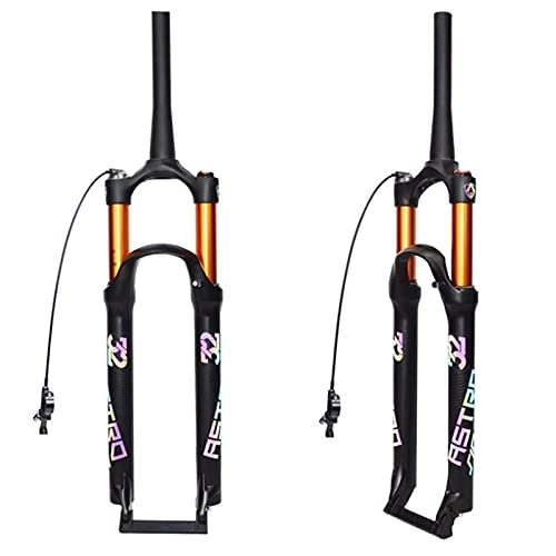 Fourches VTT : HSGAV VTT Fourche Air Suspendue 26 27.5 29 in Vélo Amortisseur Contrôle Filaire Verrouiller Alliage De Magnésium Accessoire De Fourchette, Cone Tube, 26inch