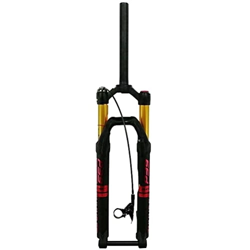 Fourches VTT : HSQMA Fourche À Suspension VTT DH 26 27, 5 29 Pouces Thru Axe VTT Air Fork Travel 120mm 1-1 / 8'' Straight Bicycle Front Fork Manual / Remote (Color : Red RL, Size : 27.5inch)