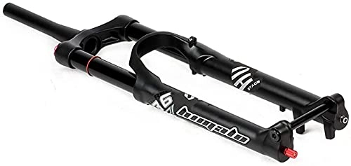 Fourches VTT : HXJZJ Fourche de Suspension de Vélo VTT DH AM Axe Traversant de Descente 100 * 15mm Voyage 160MM Réglage D'amortissement Fourche AIR 1-1 / 2 Verrouillage de Course, Black-29in