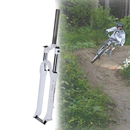 Fourches VTT : HYQW Fourche Mécanique 26 / 27, 5 / 29 Pouces, Amortisseur VTT À Blocage D'épaule Et Fourche De Compression, Réglage du Rebond Adapté Au XC Tout-Terrain, White-27.5in