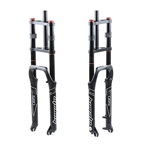 Fourches VTT : JINMEI Fourche À Double Épaule pour Ajuster Le Rebond Fat Bike 26"4.0" Fourche À Suspension Pneumatique VTT VTT 135Mm Alliage De Magnésium