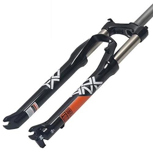 Fourches VTT : JINMEI Fourche À Suspension De Vélo 26"VTT en Alliage D'Aluminium Mécanique QR 1-1 / 8" VTT 100Mm Frein À Disque De Voyage Contrôle De L'Épaule Noir Blanc