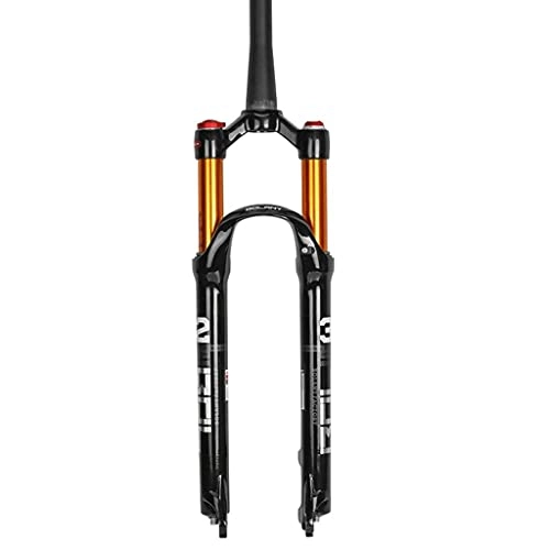 Fourches VTT : KQBAM Carbon Air Fork Spine Channel Air Fork 26Er 27.5Er .29Er Suspension Mountain Fork Vélo VTT Vélo Fourche Smart Lock Out Amortissement 100Mm Ajuster Voyage (Couleur: Télécomman