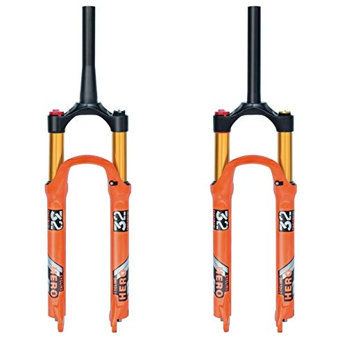 Fourches VTT : KQBAM Mountain Bike Suspension Fork26 27.5 29 Pouces Vélo Ressort Fourche Droite Contrôle Course 100Mm Magnésium Alliage D'Aluminium Ressort Pneumatique VTT Vélo Fourche Montagne