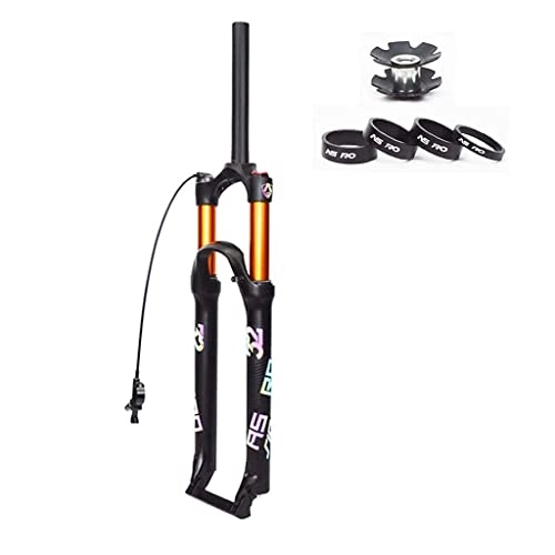 Fourches VTT : LXFHOMED Fourches de vélo de montagne de 66 à 77, 5 cm, fourche avant pneumatique de voyage de 120 mm, fourche de vélo à suspension QR 9 mm, frein à disque VTT à air (73, 7 cm)