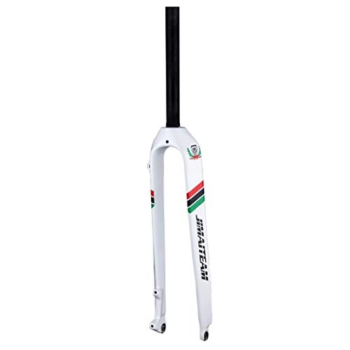 Fourches VTT : MBZL Fourche Ressort Suspension, Full Carbon Fourche Avant vélo Frein à Disque Dur Fourchette 26 / 27, 5 / 29 Pouces Mountain Bike Full Carbon Fourche Avant Multicolor (Color : White, Size : 26 inch)