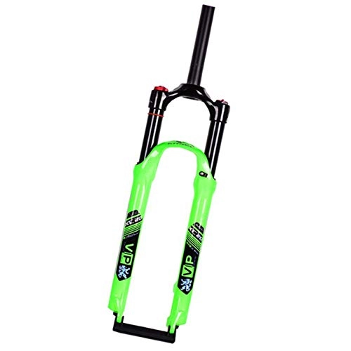 Fourches VTT : Mdjywl Fourche à vélo 26 27.5 29 Pouces VTT Bike Suspension Fourchette Air Bicycle Fork Contrôle Manuel QR 9mm Voie de Frein de Disque 100mm pour Le vélo (Color : Green, Size : 27.5IN)