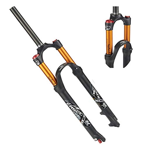 Fourches VTT : MEILINL Bike Front Air Fork Suspension 26" / 27.5" Et 29" Vélo Fourche VTT Tuyau Droit pour Remplacer Structure Forte Accessoires De Vélo Réglage Fin D'amortissement, 26In