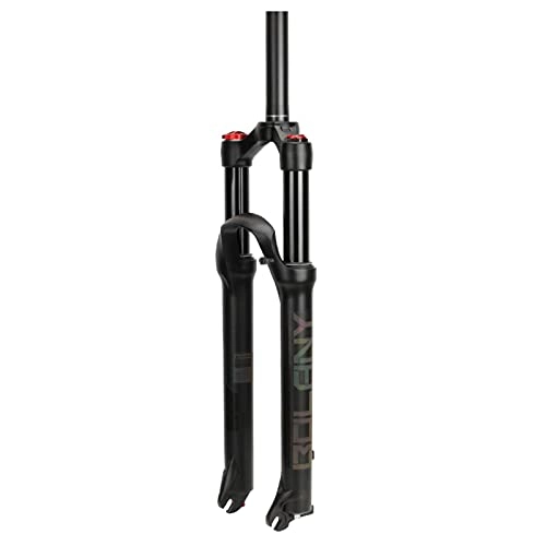 Fourches VTT : Mountain Bicycle Suspension Forks, 26 / 27.5 / 29 inch MTB Bike Front Fork with Rebound Adjustment, 100mm Travel 28.6mm Fourche Avant Conique Et Droite Black.a-29 inch
