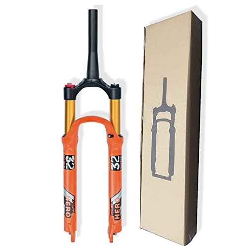 Fourches VTT : PHOCCO 26" 27.5" 29" Fourche VTT 1-1 / 2'' / 1-1 / 8" Tube Droit Voyage 100mm Fourches À Suspension QR 9mm Fourche Avant Pneumatique (Color : Tapered Tube, Size : 26''HL)