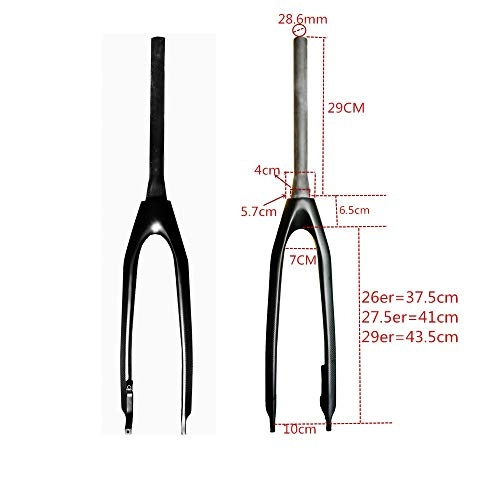 Fourches VTT : QFWN 2019 Full Carbon Fiber Forks Fourche VTT 26 / 29inch 1-1 / 2" Fourchette vélo Fourchette (Color : 27 5 in)