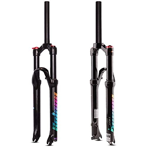 Fourches VTT : QIANGU Air Suspension Fork VTT 26 27, 5 29 Pouces Vélo De Montagne ​Fourches Tube Droit 1-1 / 8" Voyage 100mm QR 9mm Frein à Disque Fourche Avant de Bicyclette D'alliage D'aluminium (Size : 29 inch)