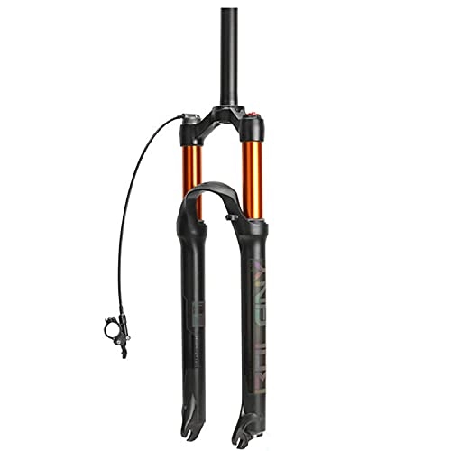 Fourches VTT : QIANGU Fourche Suspendue à Air Vélo de Montagne 26 / 27, 5 / 29 Pouces Suspension Fork VTT 1-1 / 8" / 1-1 / 2" Rebond Ajuster Voyage 100mm QR 9mm Frein À Disque (Color : Straight Remote, Size : 26 inch)