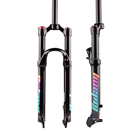 Fourches VTT : QIANGU Suspension Fork VTT 26 27, 5 29 Pouces Air Vélo De Montagne ​Fourches 1-1 / 8" Tube Droit Voyage 100mm QR 9mm Fourche D'amortisseur Frein à Disque Verrouillage ​Manuel (Size : 26 inch)