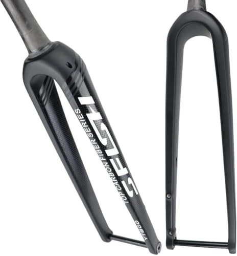 Fourches VTT : QIANMEI Fourche Avant de vélo Fourche Rigide Entièrement en Fibre De Carbone Axe Traversant Frein À Disque 12x100mm Fourche Avant Conique 1-1 / 2 '' for Vélo De Route 700c 26 / 27, 5 / 29 Pouces VTT VTT