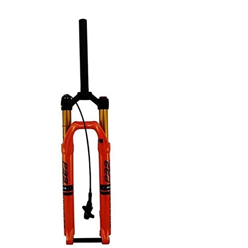 Fourches VTT : SMANNI Fourchette à Suspension pneumatique for vélo VTT 29 à Travers l' 15 * 100mm Ligne de réglage du Rebond Frein à Disque à Distance Fourchette de vélo (Color : 29RL Gloss Org R)