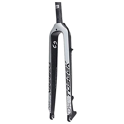 Fourches VTT : Sonwaohand Cycling Suspension Fork, 26inch Full Carbon Rigid 3k Fiber 3k Fiber MTB Bike Disc Brake Front Fork 1-1 / 8'(28.6mm) 29inch White 27, 5 Pouces Un