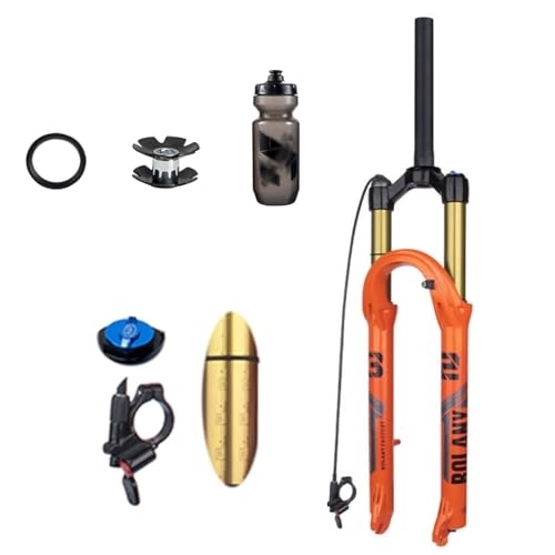 Fourches VTT : TS TAC-SKY Fourche VTT Magnésium 27.5 / 29 Pouces 120mm Travel Shock Absorption Shockproof Air Pressure Accessories (Color : Orange, Size : 29 inch Straight Remote)