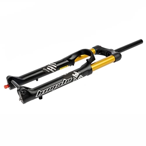 Fourches VTT : VTT Fourche À Suspension 27.5 29inch DH AM XC Fourche À Air MTB Déplacement 140MM Thru Axle Boost Fourche Avant Rebond Réglable Verrouillage Manuel Droit / Conique ( Color : Gold Straight , Size : 29