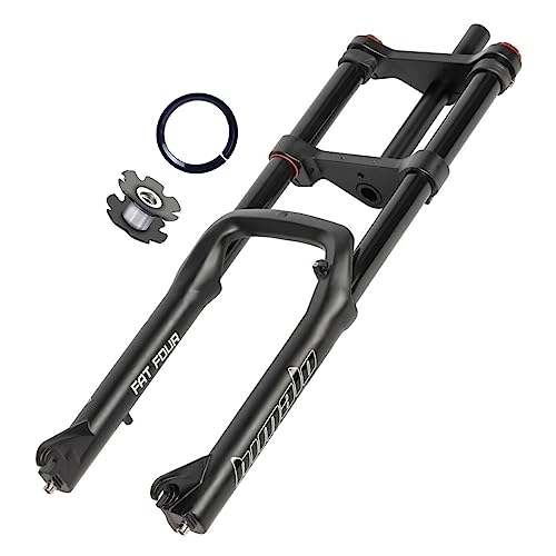 Fourches VTT : Vélo De Plage / neige Fourche À Suspension 20 / 26 Pouces 5.0 Gros Pneus E-bike / VTT Fourche À Air Voyage 120 Mm Amortissement Ajuster Tube Droit Fourche À Double Épaulement QR 150 Mm ( Color : Black , Siz