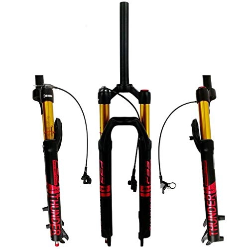 Fourches VTT : Xiami Suspension de VTT Suspension Avant Fork 26 / 27, 5 / 29 Pouces Frein à Disque Lockout à Distance Tube Droit Tube d'aluminium Alliage d'aluminium Air Fork Matte Noir Rouge Motif