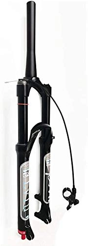 Fourches VTT : XLYYHZ Mountain Bike VTT Air Fork 26 / 27.5 / 29 Pouces en Alliage d'aluminium 140mm Voyage réglable Amortissement Vélo Suspension Fourche Noir (Couleur: Tapered Remote Lock Out, Taille: 29")