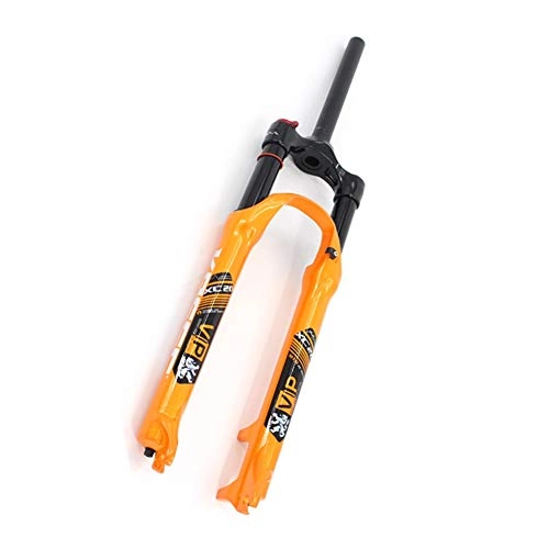 Fourches VTT : Zatnec Fourche De Vélo, Tube Droit Contrôlé par L'épaule Fourche Suspendue, Alliage D'aluminium Fourche Avant, 26 / 27, 5 Pouces (Color : Orange, Size : 27.5inch)