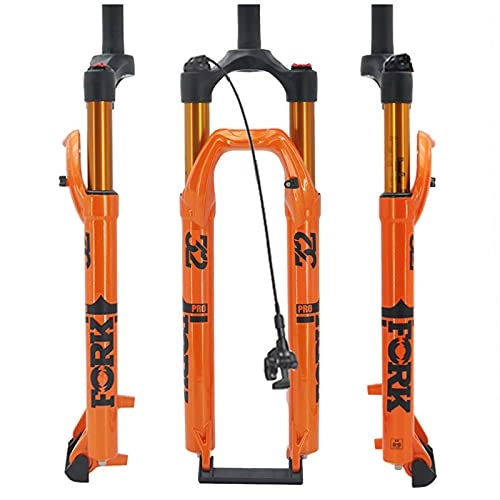 Fourches VTT : ZCVB Fourche Avant De Vélo Air Suspension, VTT 29 Et 27, 5 in Verrouillage des Commandes Au Guidon Amortisseur D'amortisseur Alliage De Magnésium Ultra Léger, Orange, 27.5inch