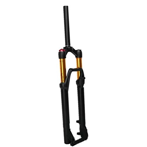 Fourches VTT : ZCYBHD Air Fork Carbon Suspension VTT Vélo VTT Fourche Carbone Steerer Tube Lock Out 26" / 27.5" (Color : Gold)