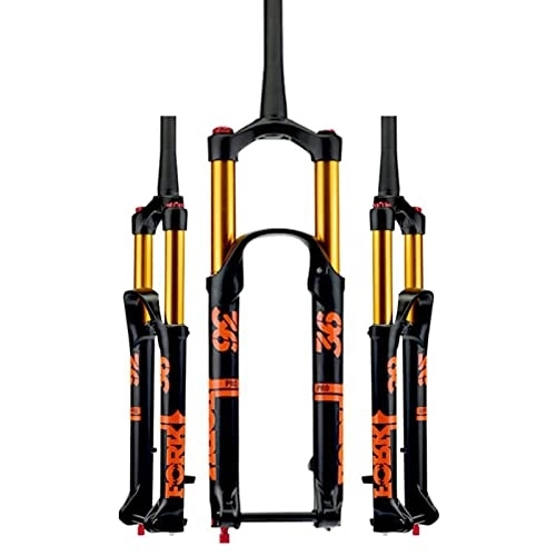 Fourches VTT : ZECHAO Course 160mm Vélo de Montagne Fourche Air Suspension VTT, 1-1 / 2" Alliage D'aluminium Fourche À Ressort for Bicyclettes Réglage Du Rebond 15*110mm Fourches Avant Vélo ( Color : Orange , Size : 29