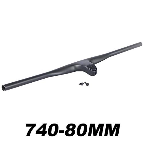 Guidon VTT : Bicycle Handlebar T1000 en Fibre de Carbone intégré VTT Vélo Riser Guidon -12 ° degrés Unité 740 mm Titanium Utilisez la vis VTT Cross Country Bicycle Parts (Color : 740 80mm)