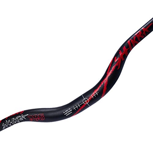 Guidon VTT : Perfeclan Guidon pour Vélo de Promenade, Ville Urbain Classique Retro 6061 Aluminium Noir - Noir + Rouge, 31.8x785mm