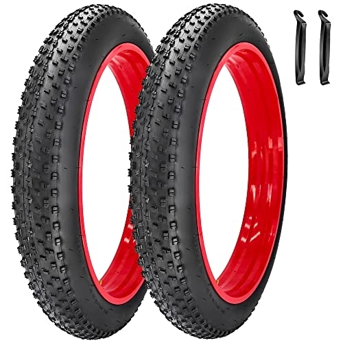 Pneus VTT : Lot de 2 pneus de 50, 8 cm, 66 cm, 50, 8 cm, 20 / 26 x 10, 2 cm pour pneus pliants, pneus électriques, neige, plage, VTT (26 x 4, 0 cm)