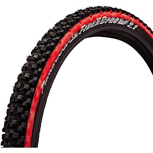 Pneus VTT : Panaracer Fire XC Pro Tubeless Compatible Folding Tyre Pneu Mixte, Noir / Rouge, 26 x 2.10